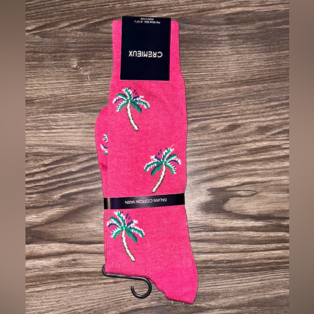 Pink Palm Tree Socks for Men